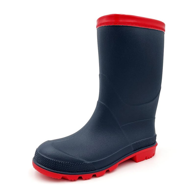 Amoji Boy Rain Boots Girl Rain Boots Kid Rubber Boots Garden Boots Child Wellies Easy On Rainboots Children Waterproof YX16 Navy Size 11.5-12 Little Kid - Image 2